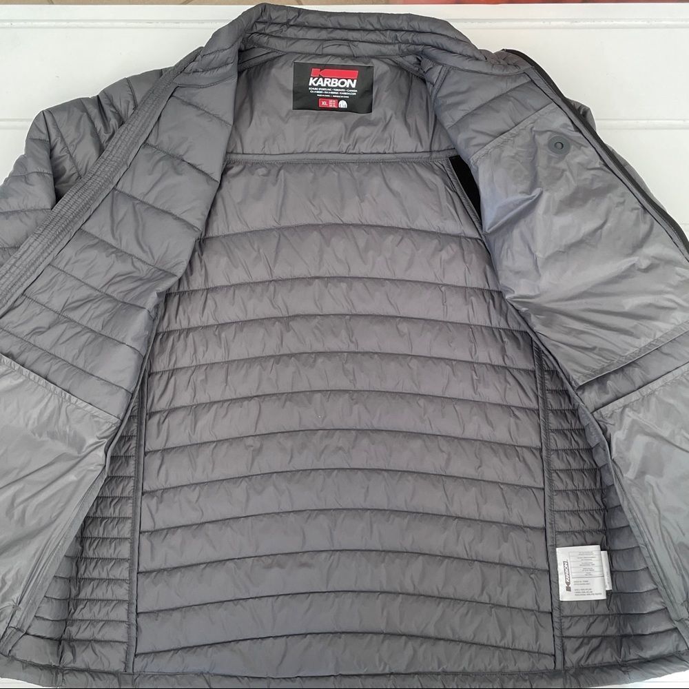 Karbon Men's Quest II Ultralight Puffer Jacket In Grey and Black Size XL - Picture 5 of 13